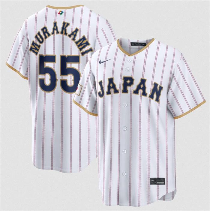 Japan Baseball #55 Munetaka Murakami Jersey White 2026 World Baseball Classic Home Stadium Stitched by My Store