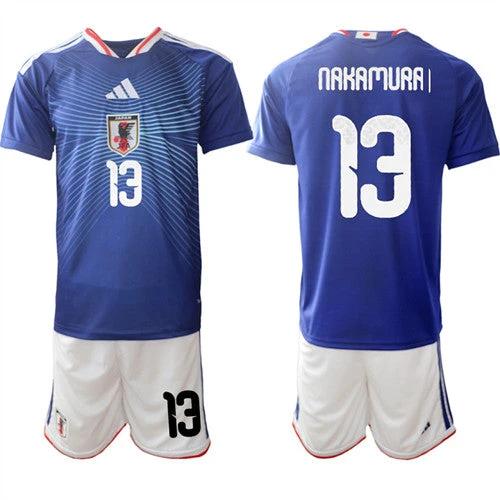Japan #13 Keito Nakamura Jersey National Team x World Cup 2026 Home Blue On Field Soccer by Soccer Jersey