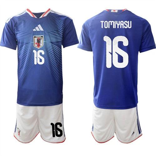 Japan #16 TOMIYASU Jersey National Team x World Cup 2026 Home Blue On Field Soccer by Soccer Jersey