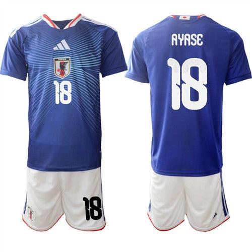 Japan #18 AYASE Jersey National Team x World Cup 2026 Home Blue On Field Soccer by Soccer Jersey