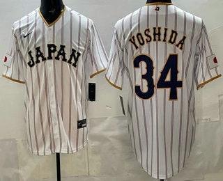 Japan #34 Masataka Yoshida White 2026 World Baseball Classic Cool Base Jersey by My Store
