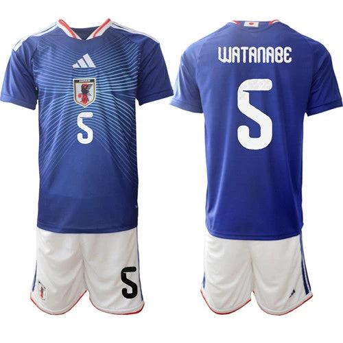 Japan #5 WATANABE Jersey National Team x World Cup 2026 Home Blue On Field Soccer by Soccer Jersey
