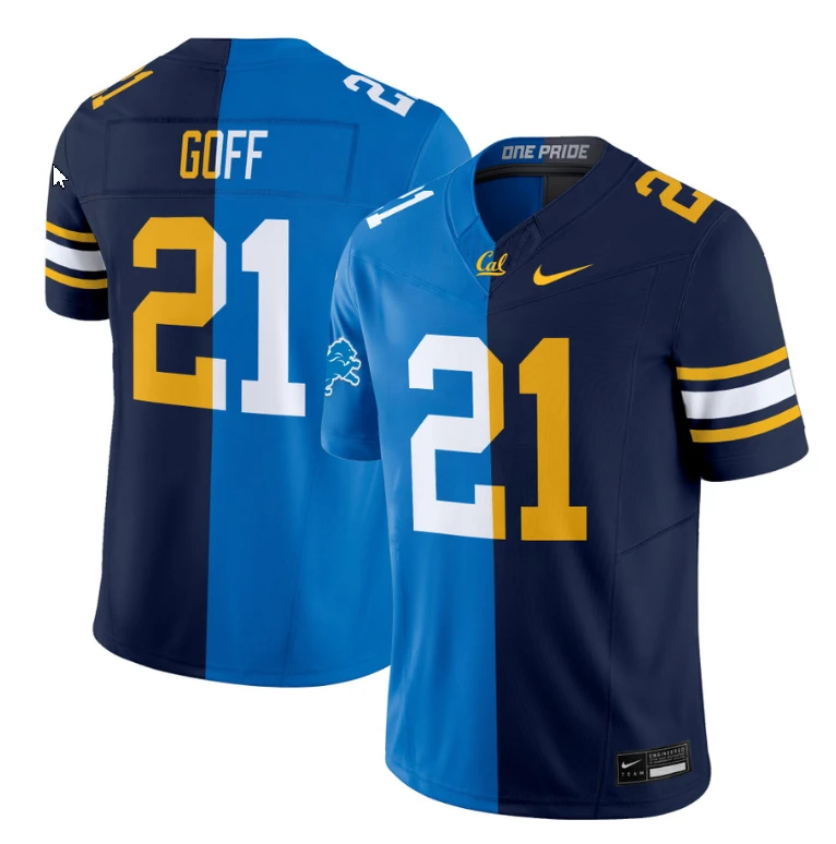 Jared Goff Jersey Lions #21 California Golden Bears Split Vapor Limited Football by NCAA Football Jersey