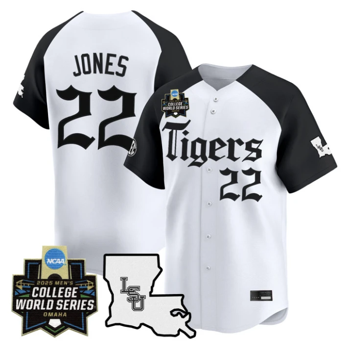 Jared Jones Jersey #22 LSU Tigers 2025 World Series Gothic Geaux Edition by My Store