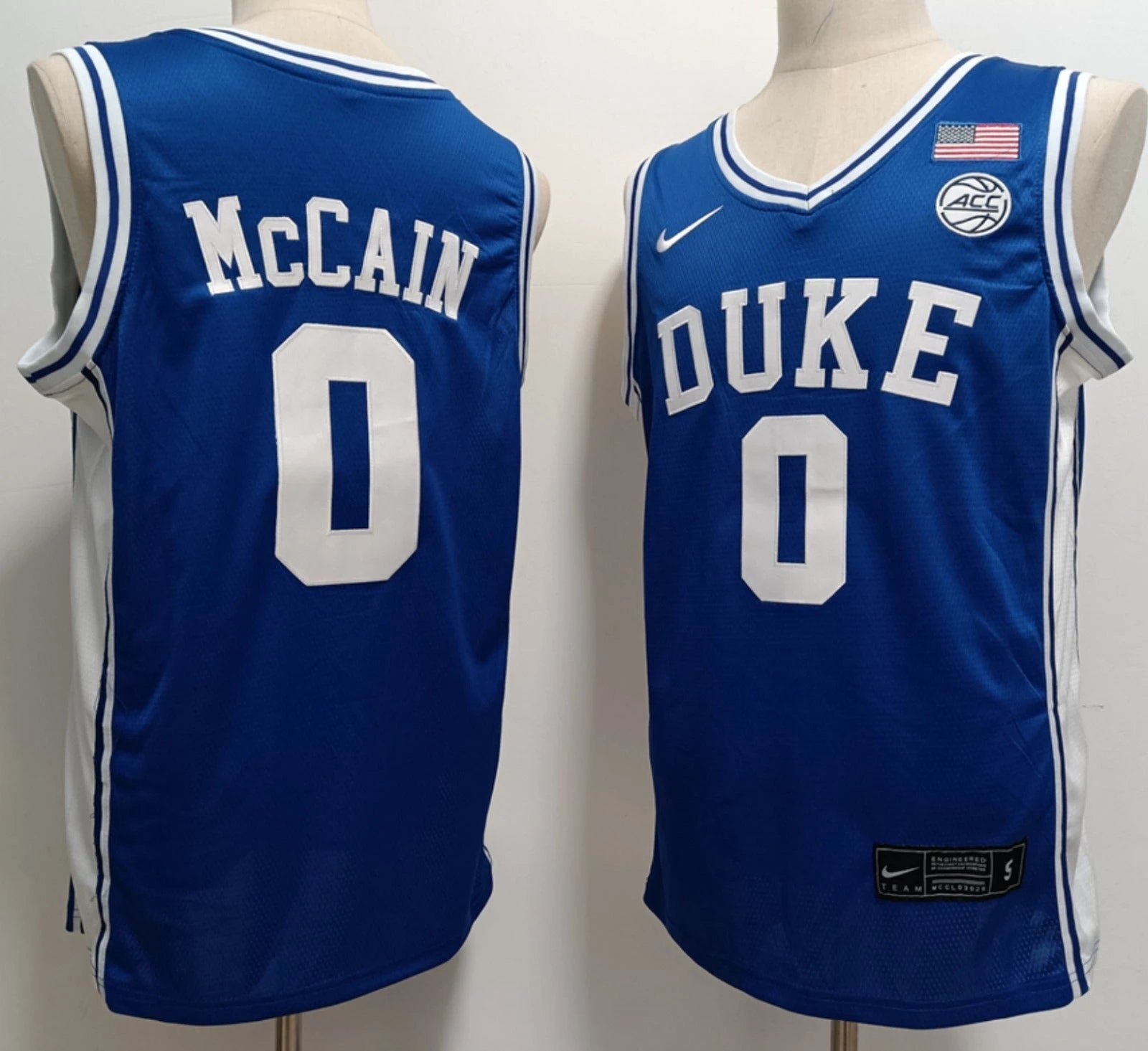Jared McCain Jersey #0 Duke Blue Devils College Basketball Stitched Blue by My store basketball