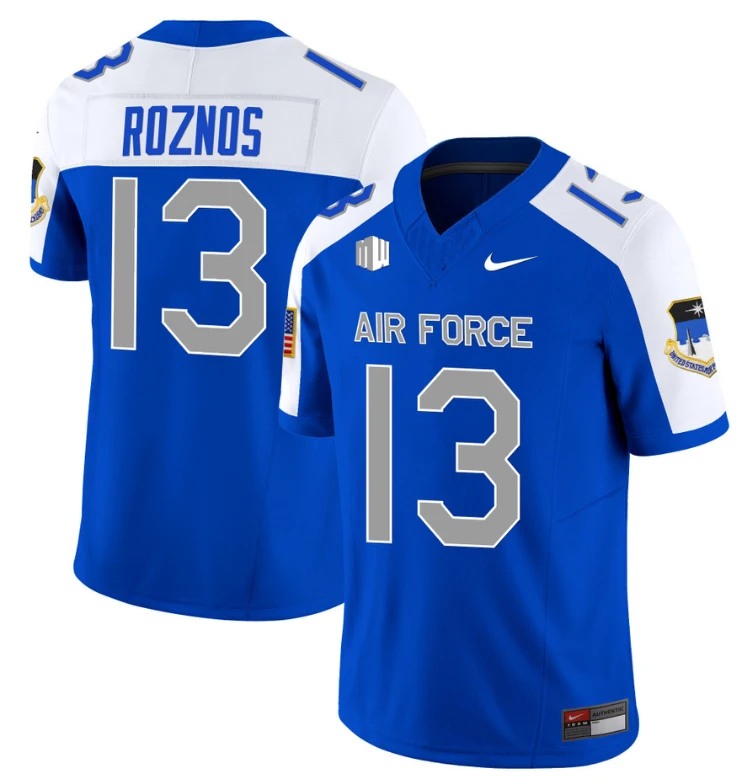 Jared Roznos Jersey #13 Air Force Falcons Football Stitched Royal Alternate by NCAA Football Jersey