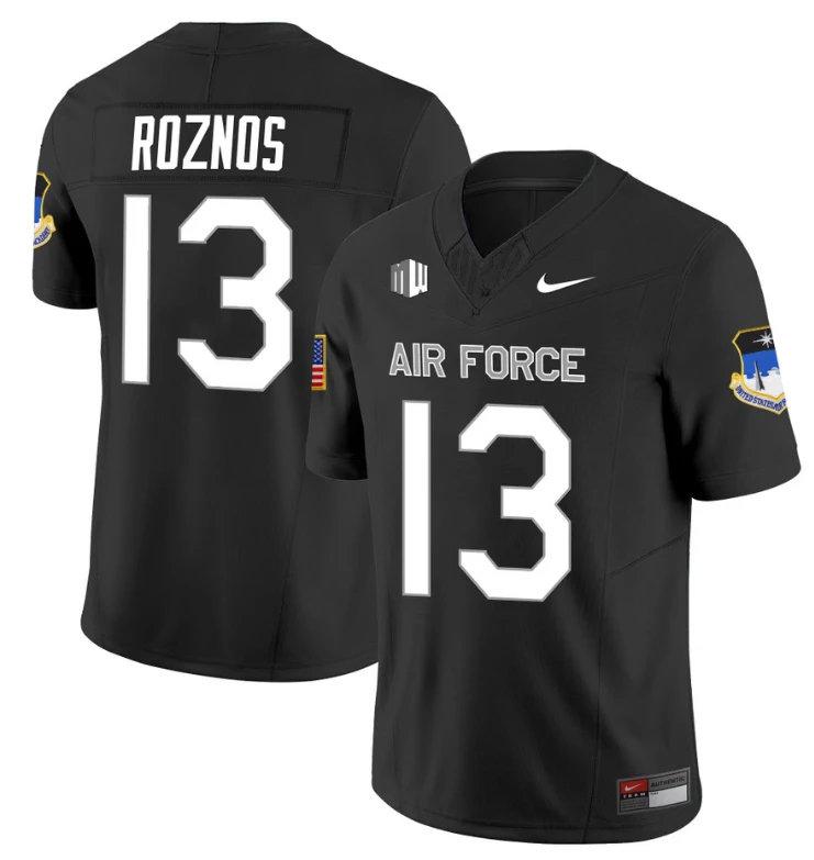 Jared Roznos Jersey #13 Air Force Falcons Limited Football Stitched Black by NCAA Football Jersey