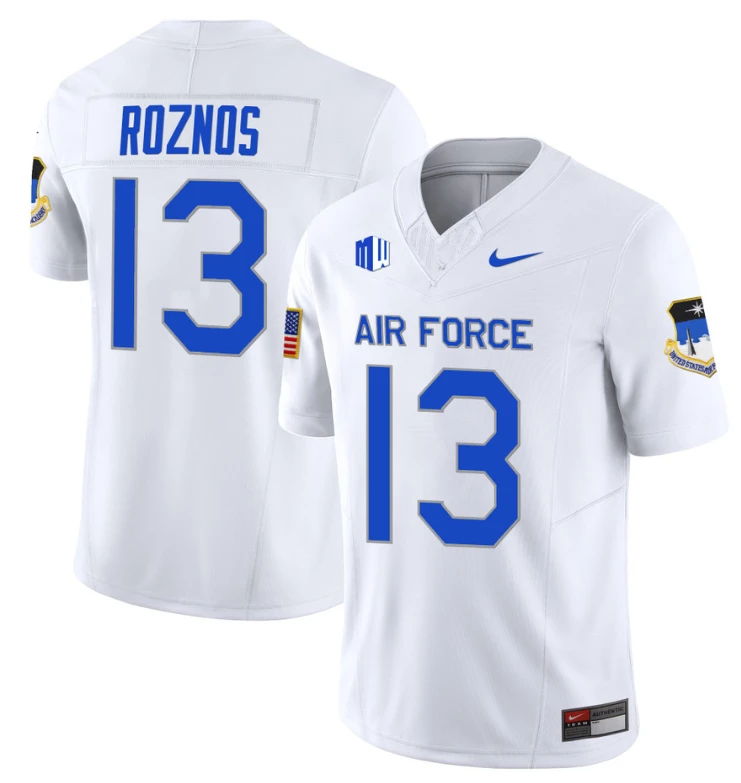 Jared Roznos Jersey #13 Air Force Falcons Limited Football Stitched White by NCAA Football Jersey