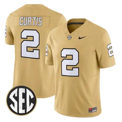 Jared Curtis Jersey #2 Vanderbilt Commodores 2026 Vapor V2 Stitched by My Store NCAA Football Jerseys