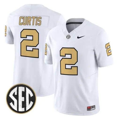 Jared Curtis Jersey #2 Vanderbilt Commodores 2026 Vapor V2 Stitched by My Store NCAA Football Jerseys