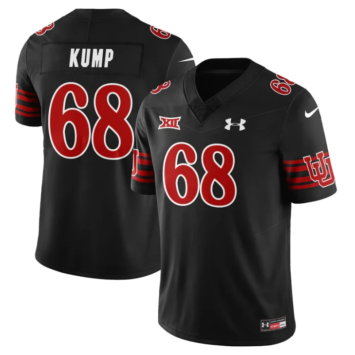 Jaren Kump Jersey #68 Utah Football 2025 Dark Mode Limited Stitched by My Store NCAA Football Jerseys