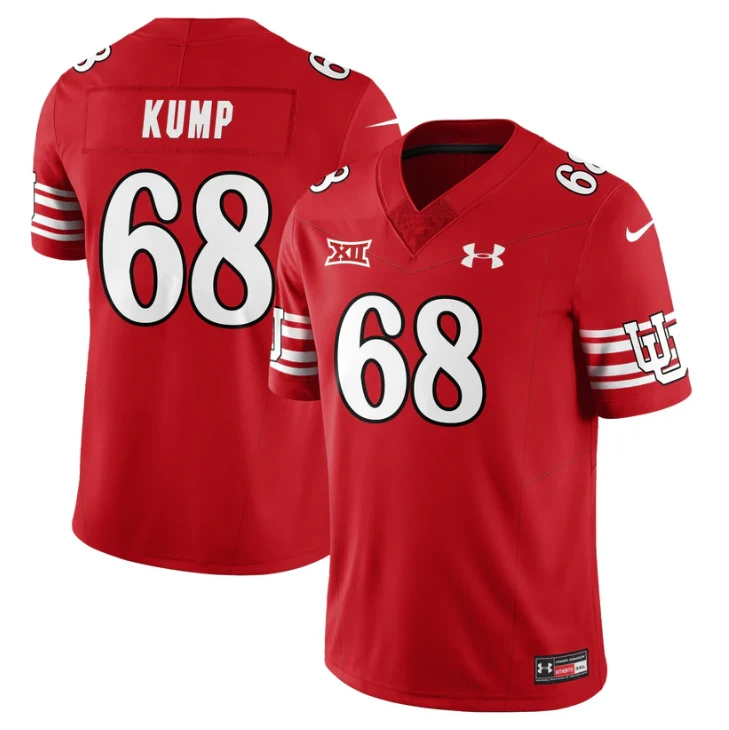 Jaren Kump Jersey #68 Utah Football 2025 Dark Mode Limited Stitched by My Store NCAA Football Jerseys