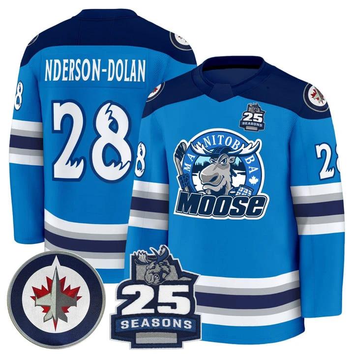 Jaret Anderson-Dolan Jersey #28 Manitoba Moose 2025 Premium All Stitched by Hockey David