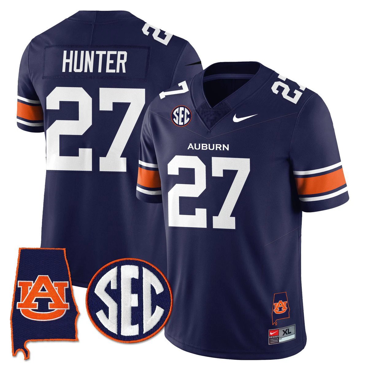 Jarquez Hunter Jersey #27 Auburn Tigers Alabama Patch Vapor Stitched by My Store NCAA Football Jerseys