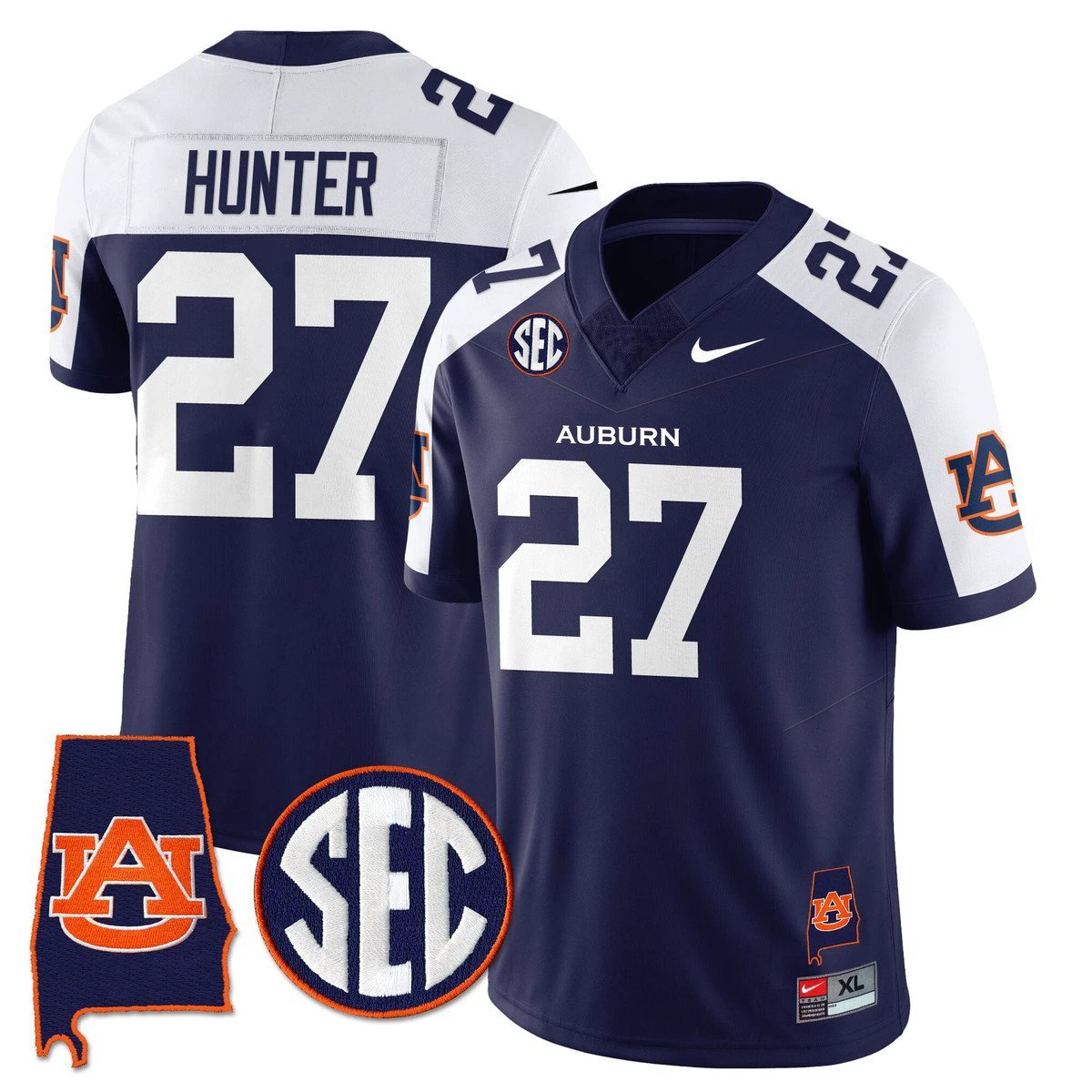 Jarquez Hunter Jersey #27 Auburn Tigers Alabama Patch Vapor Stitched by My Store NCAA Football Jerseys