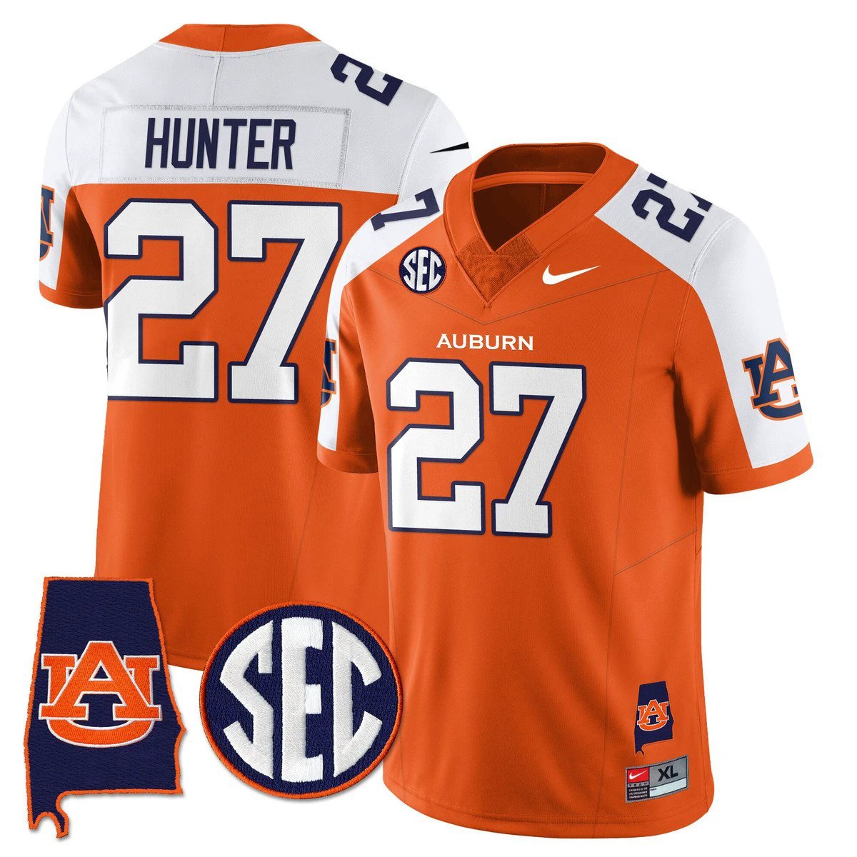 Jarquez Hunter Jersey #27 Auburn Tigers Alabama Patch Vapor Stitched by My Store NCAA Football Jerseys