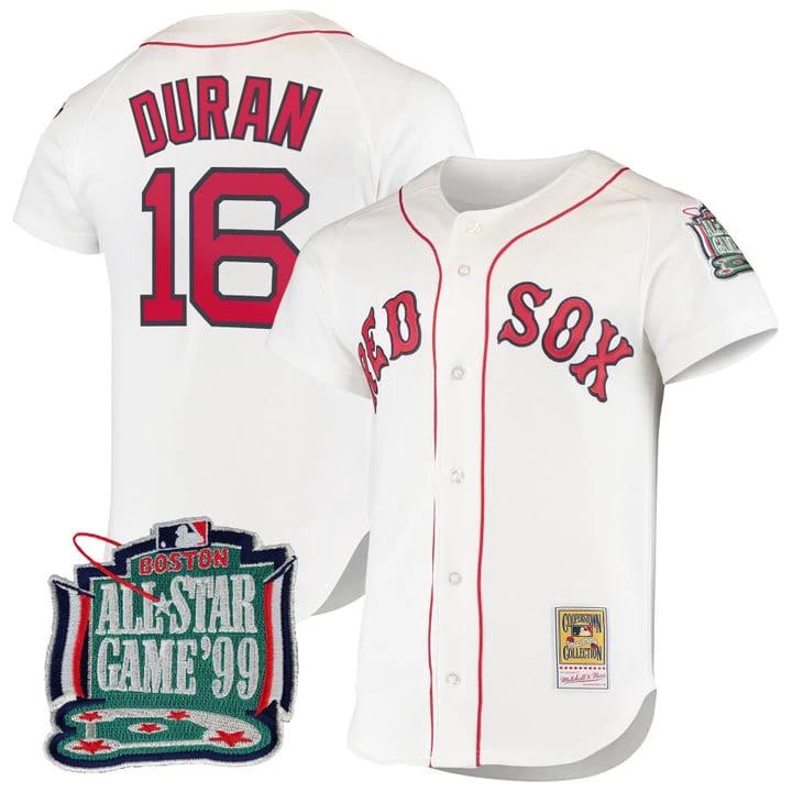 Jarren Duran Jersey #16 Boston Red Sox Throwback Cooperstown Stitched White by Baseball Jerseys 7