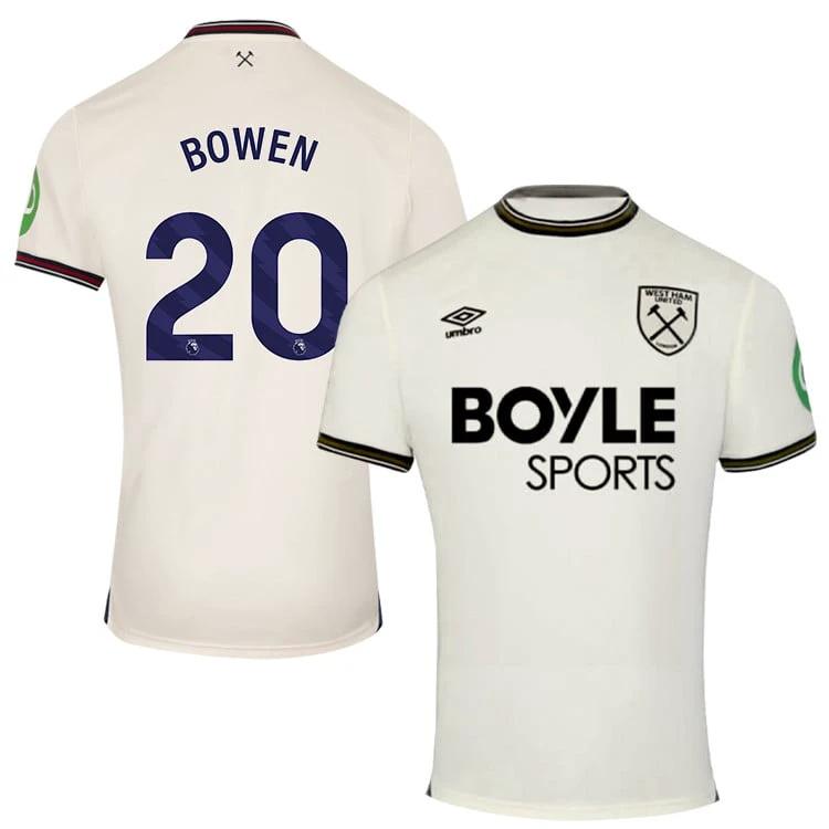 Jarrod Bowen #20 West Ham United 2025-26 Away Match Jersey – Cream by Soccer Jersey