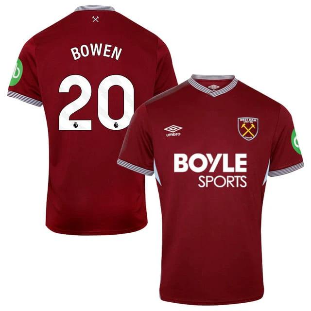 Jarrod Bowen #20 West Ham United 2025-26 Home Match Jersey – Burgundy by Soccer Jersey