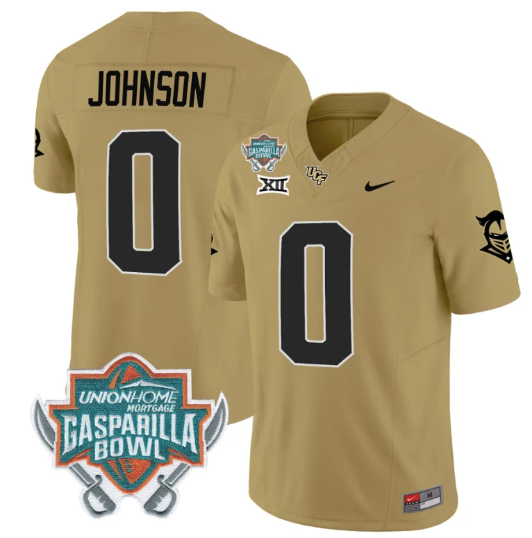 Jason Johnson Jersey #0 UCF Knights Unionhome Patch Vapor Football Stitched Gold by My Store