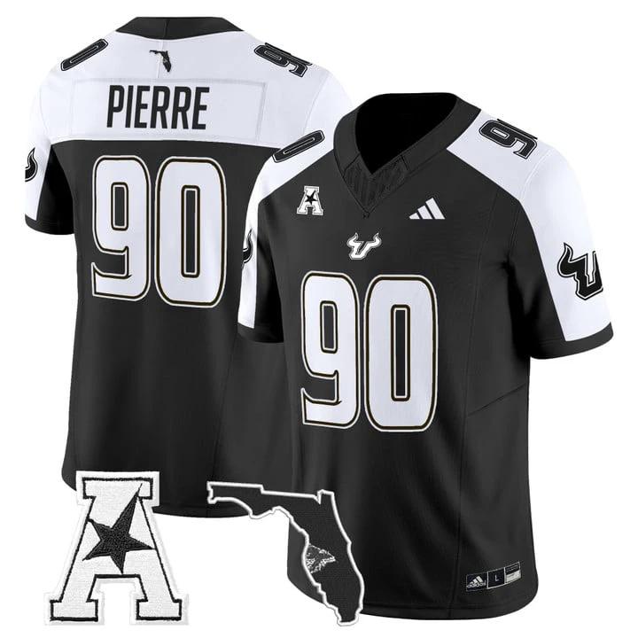 Jason Pierre Jersey #90 South Florida Bulls 2025 Limited Stitched Black Alter by My Store NCAA Football Jerseys