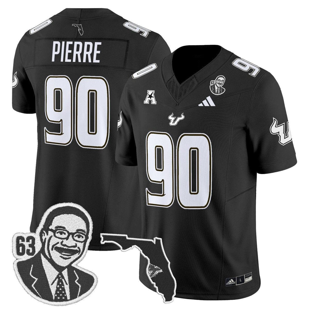 Jason Pierre Jersey #90 South Florida Bulls Lee Roy Selmon Legacy Stitched Black by My Store NCAA Football Jerseys