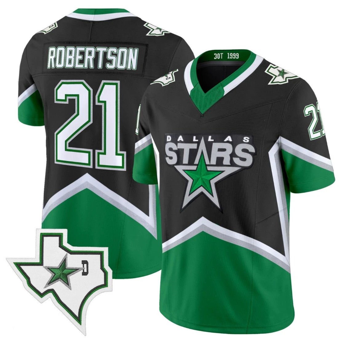 Jason Robertson Jersey #21 Dallas Stars 99 Throwback Football Style Stitched by My Store NCAA Football Jerseys