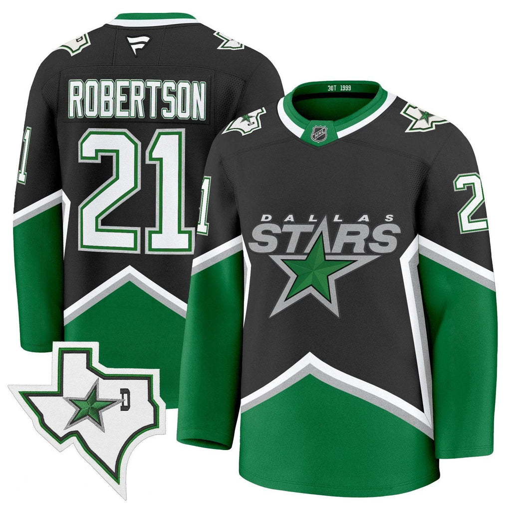 Jason Robertson Jersey #21 Dallas Stars '99 Throwback Premium All Stitched by Hockey David