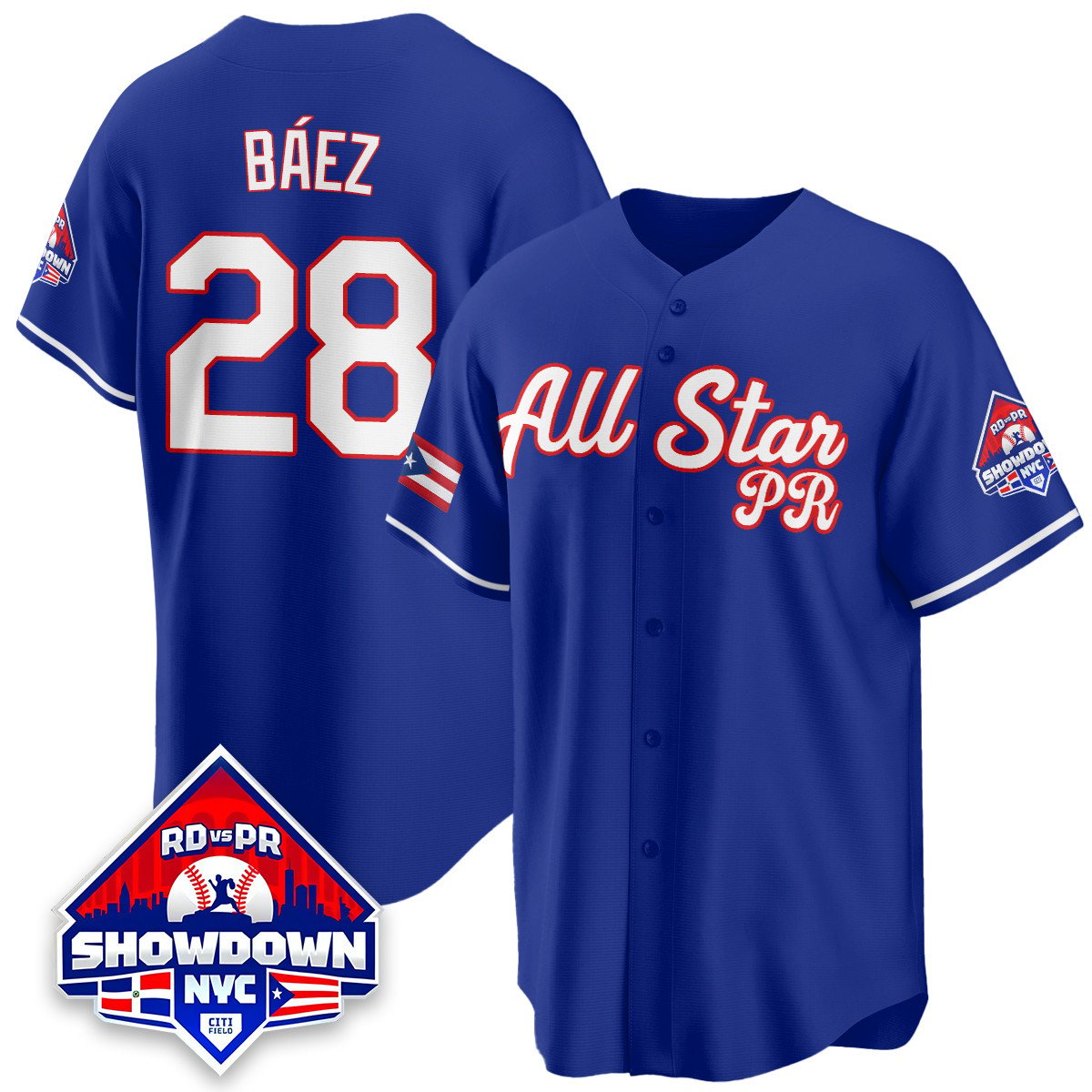Javier Báez Jersey #28 Puerto Rican Baseball All-Star 2025 Stitched Blue by My Store