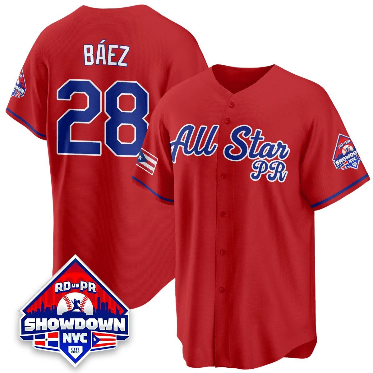 Javier Báez Jersey #28 Puerto Rican Baseball All-Star 2025 Stitched Red by My Store