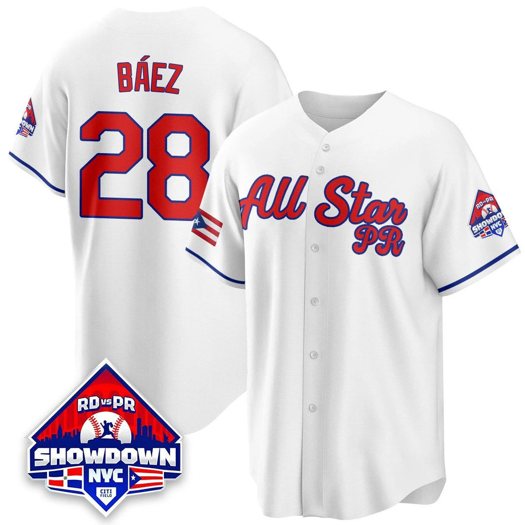 Javier Báez Jersey #28 Puerto Rican Baseball All-Star 2025 Stitched White by My Store