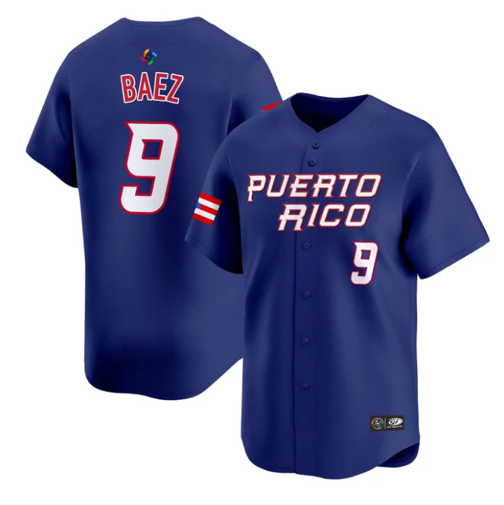 Javier Baez Jersey #9 Puerto Rico Baseball Classic 2026 Roster Stitched by My Store