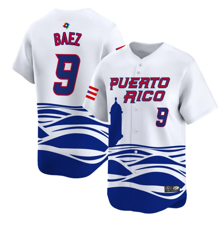 Javier Baez Jersey #9 Puerto Rico Baseball Classic 2026 Roster Stitched by My Store