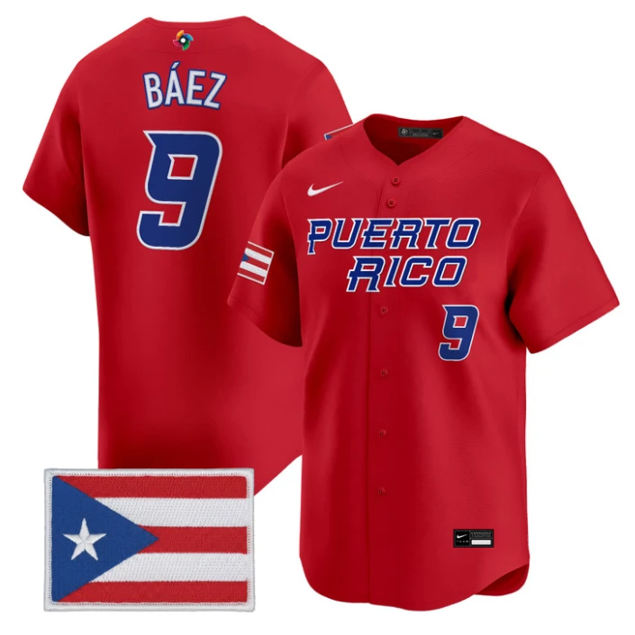 Javier Báez Jersey #9 Puerto Rico World Baseball Classic 2026 Stitched by My Store