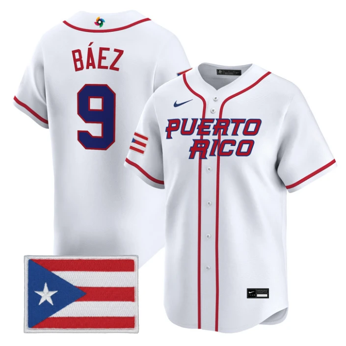 Javier Báez Jersey #9 Puerto Rico World Baseball Classic 2026 Stitched by My Store