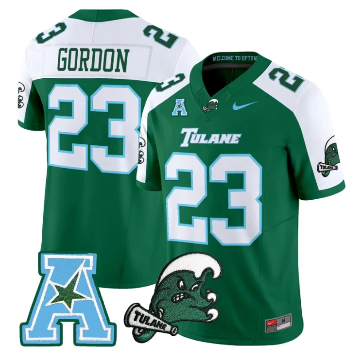 Javin Gordon Jersey #23 Tulane Green Wave 2025 Vapor Limited Stitched by My Store NCAA Football Jerseys
