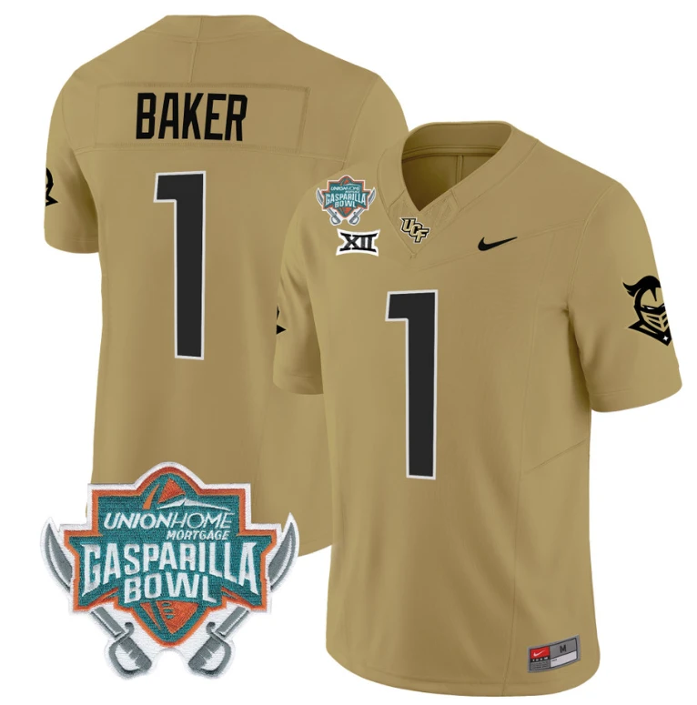 Javon Baker Jersey #1 UCF Knights Unionhome Patch Vapor Football Stitched Gold by My Store