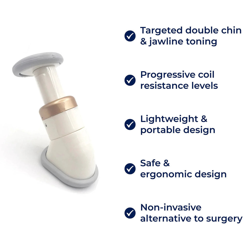 JawDefine | Neckline Slimmer – Double Chin Remover – Coil Resistance – Lightweight – Home Facial Exercise Bowlift by Bowlift