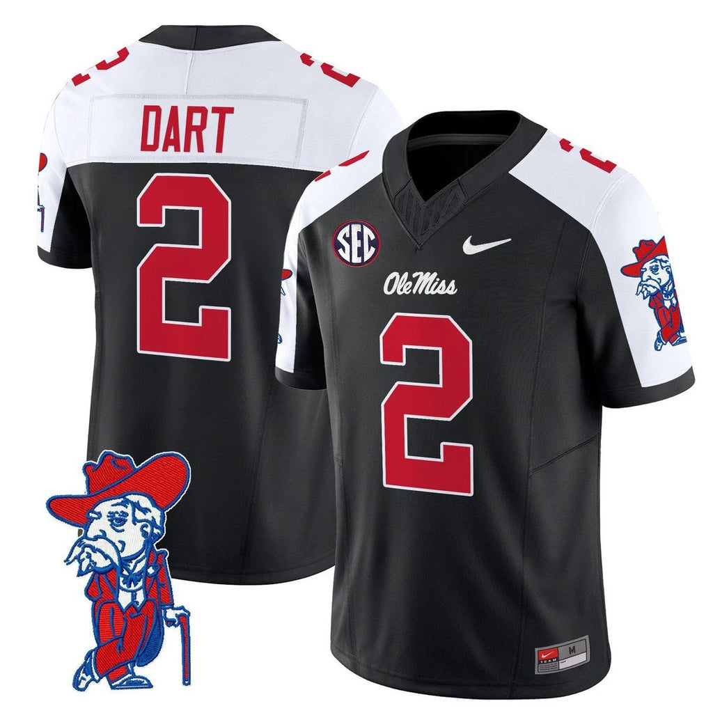 Jaxson Dart Jersey #2 Ole Miss Rebels 2025 Limited V2 Stitched Black Alternate by My Store