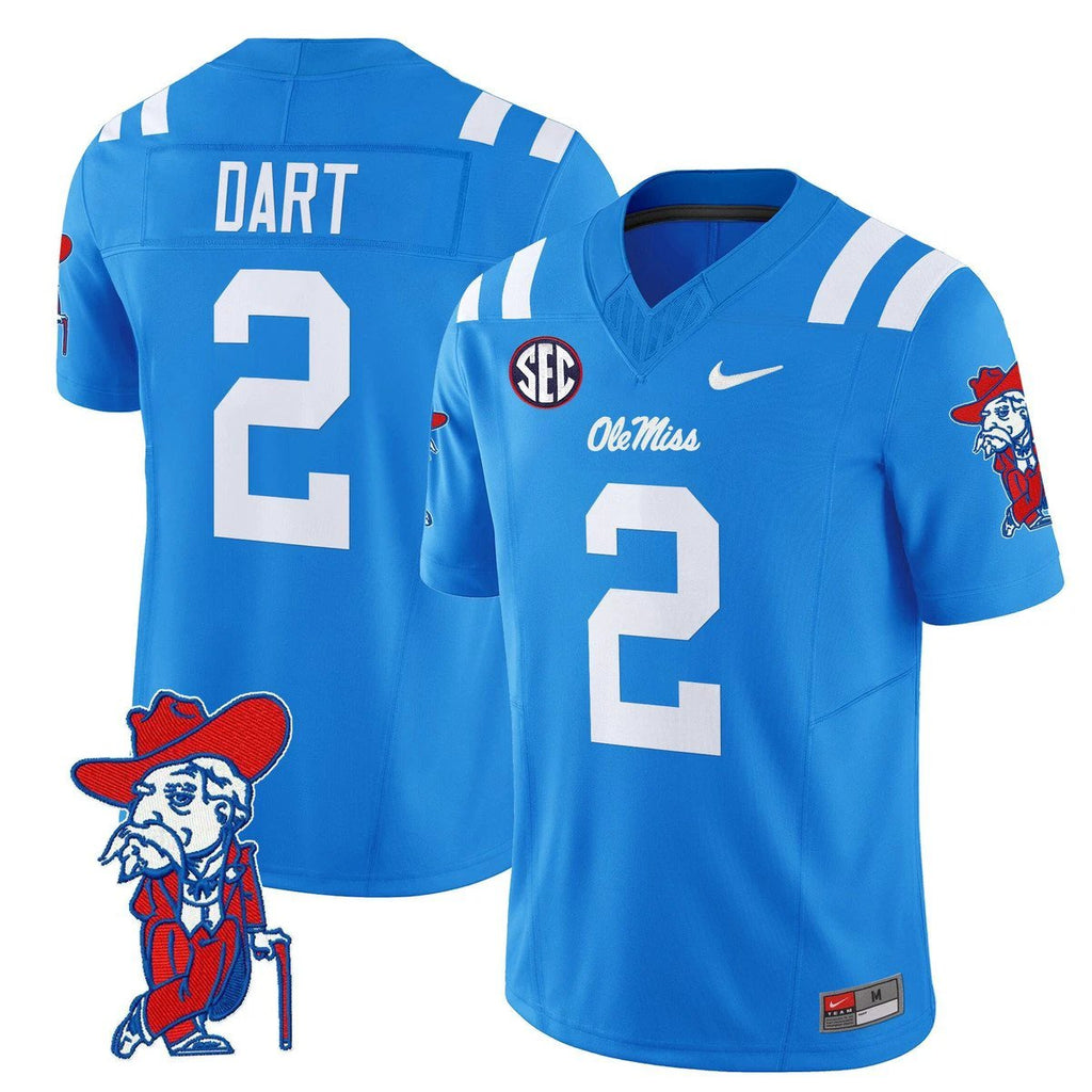 Jaxson Dart Jersey #2 Ole Miss Rebels 2025 Limited V2 Stitched Powder Blue by My Store