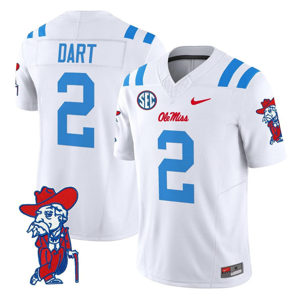 Jaxson Dart Jersey #2 Ole Miss Rebels 2025 Limited V2 Stitched White Limited by My Store