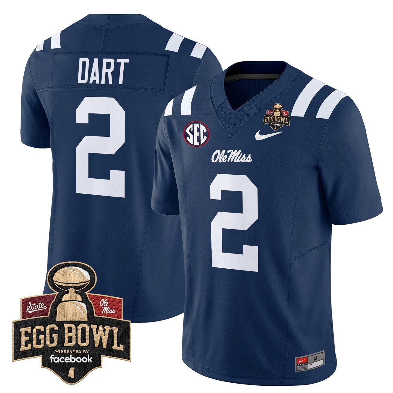 Jaxson Dart Jersey #2 Ole Miss Rebels 2025 Egg Bowl Limited Stitched by My Store NCAA Football Jerseys