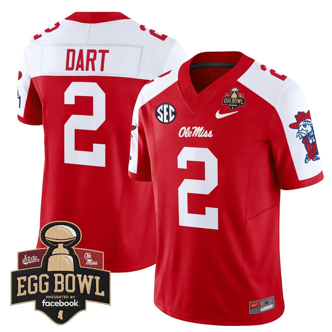 Jaxson Dart Jersey #2 Ole Miss Rebels 2025 Egg Bowl Limited Stitched by My Store NCAA Football Jerseys