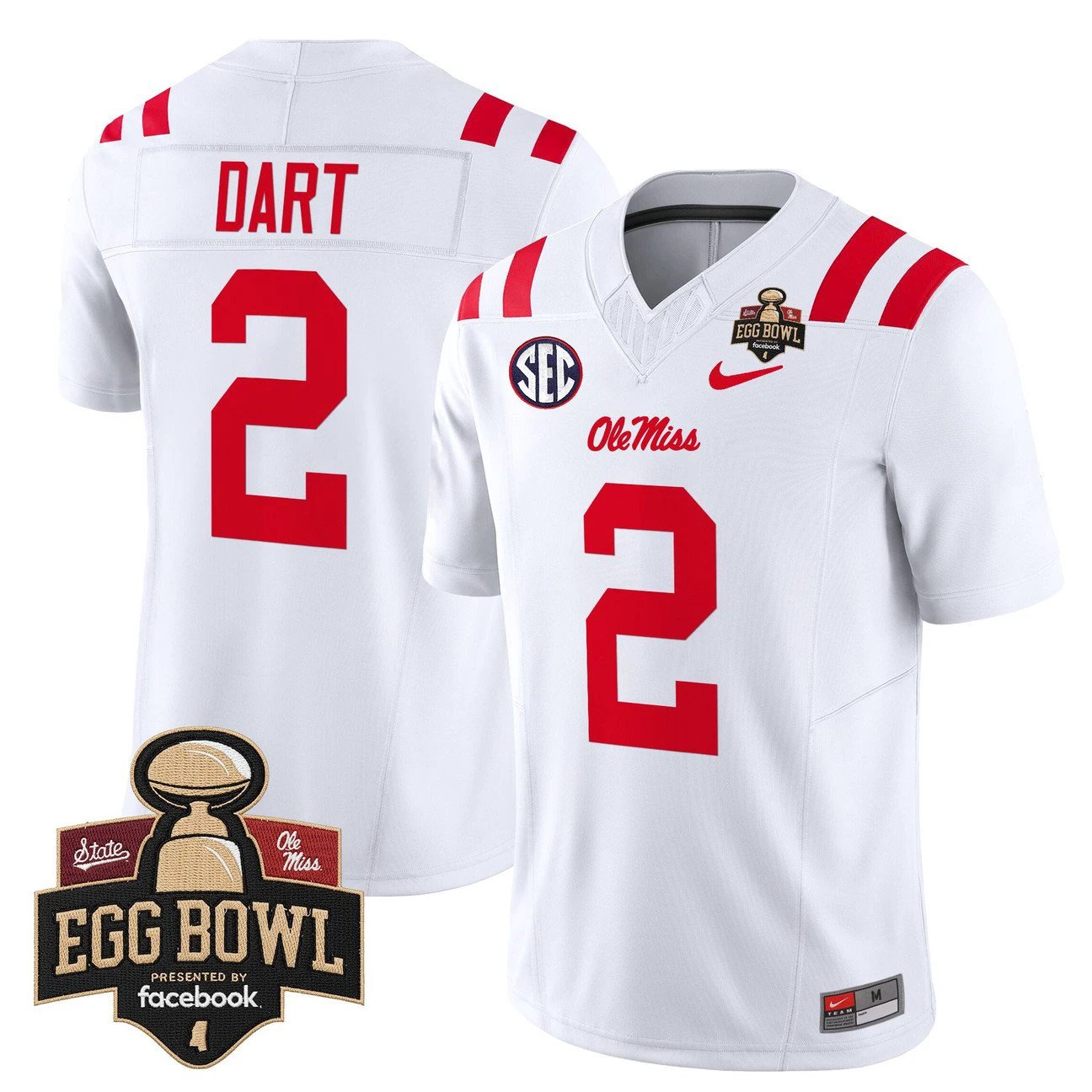 Jaxson Dart Jersey #2 Ole Miss Rebels 2025 Egg Bowl Limited Stitched by My Store NCAA Football Jerseys