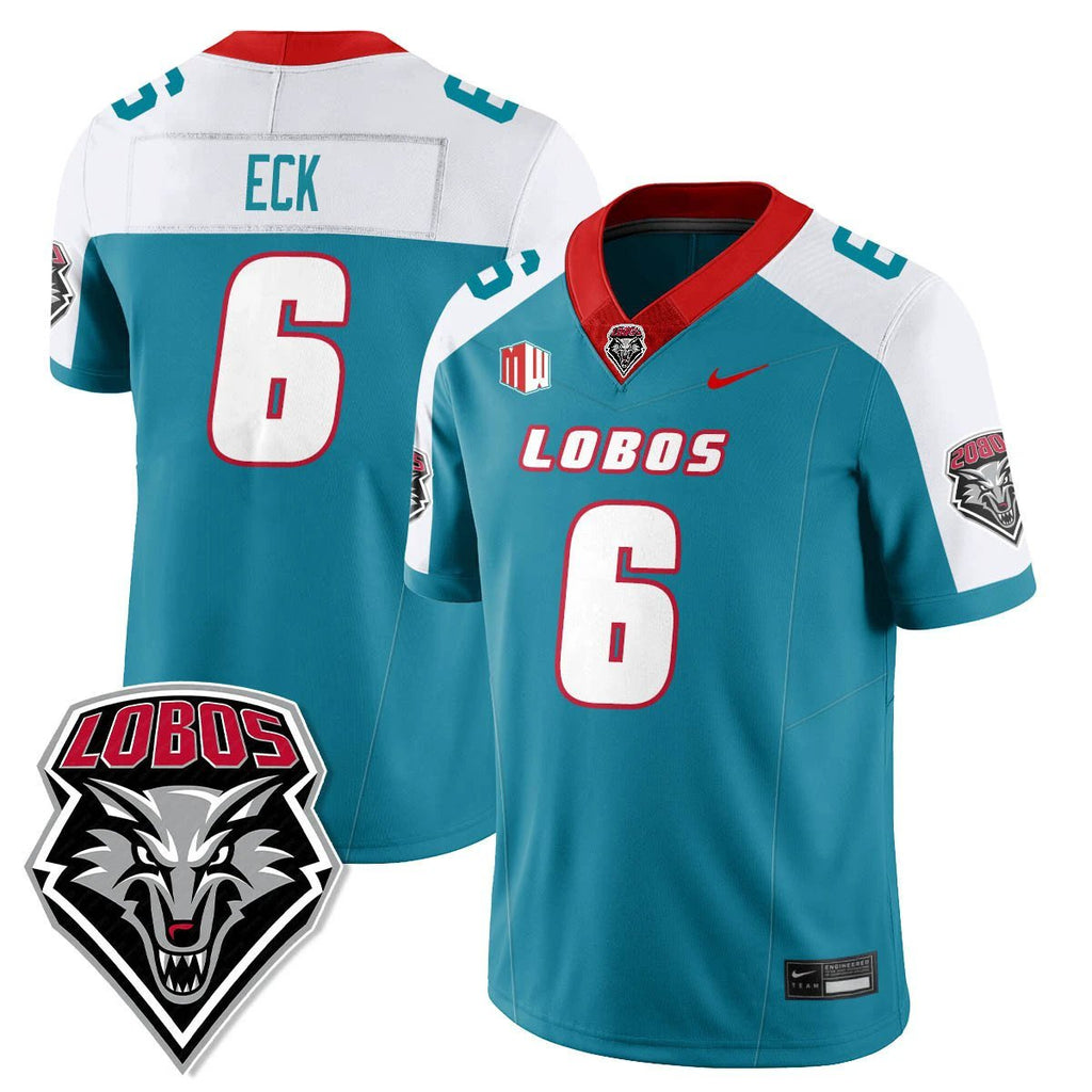 Jaxton Eck Jersey #6 UNM Lobo Football 2025 All Stitched Alternate by My Store NCAA Football Jerseys