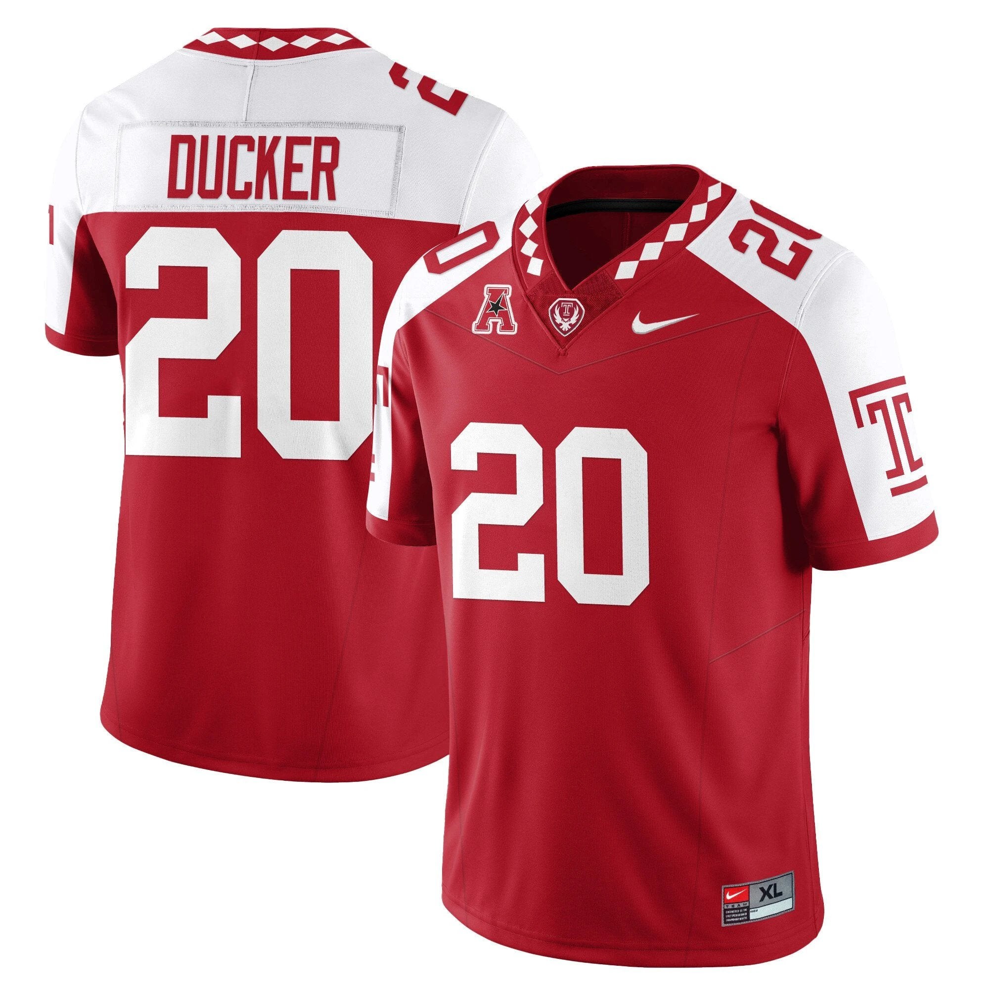 Jay Ducker Jersey #20 Temple Football 2025 Vapor Limited Stitched Alternate by NCAA Football Jersey