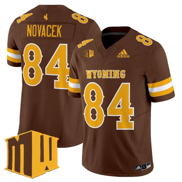 Jay Novacek Jersey #84 Wyoming Cowboys 2025 Vapor Limited Stitched Brown by NCAA Football Jersey
