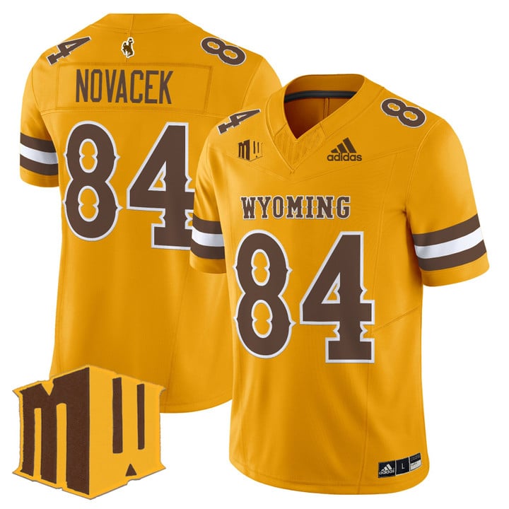 Jay Novacek Jersey #84 Wyoming Cowboys 2025 Vapor Limited Stitched Gold by NCAA Football Jersey