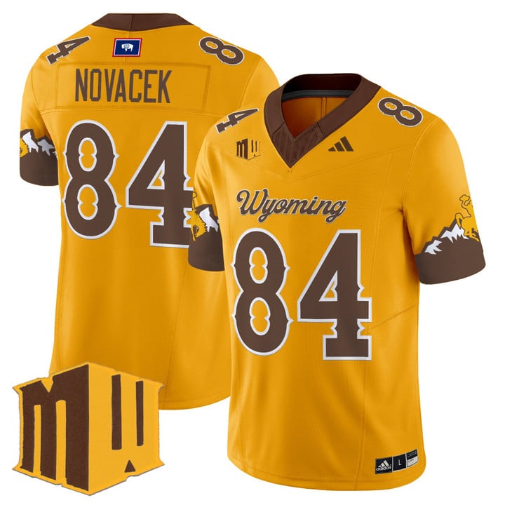Jay Novacek Jersey #84 Wyoming Cowboys 2025 Vapor Limited Stitched Gold Limited
