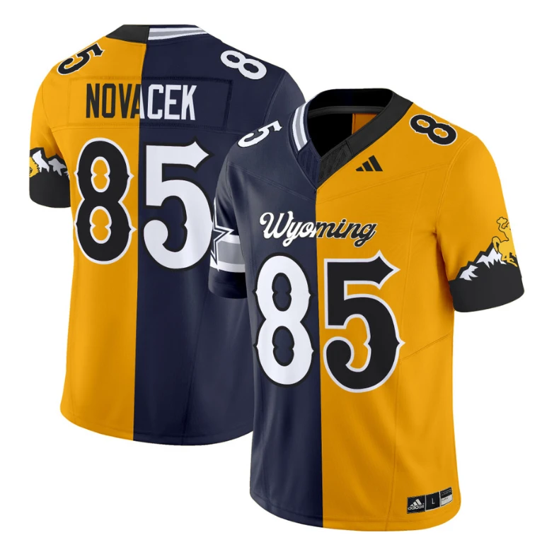 Jay Novacek Jersey #85 Wyoming Cowboys Split Vapor Limited Football Stitched by NCAA Football Jersey